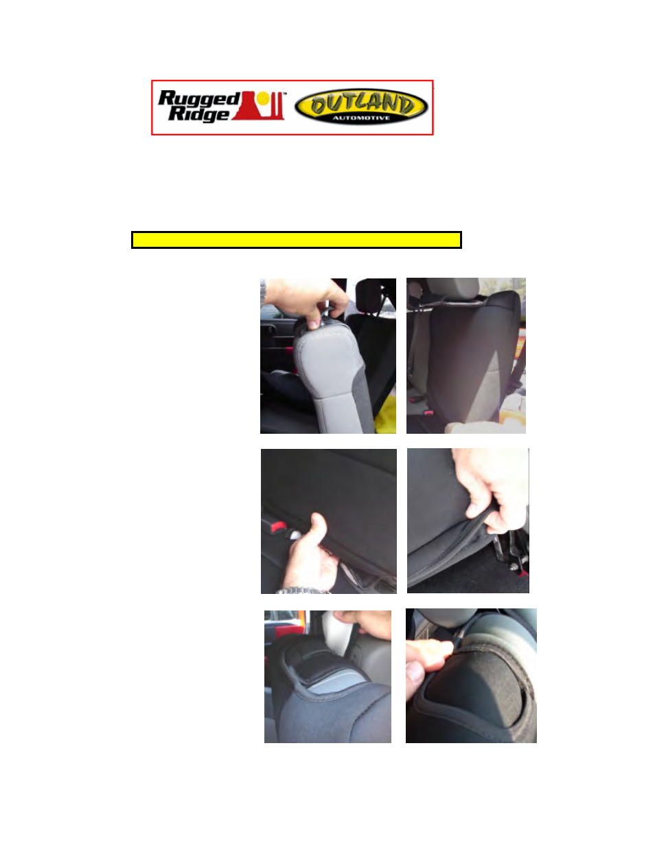 Rugged Ridge Neoprene Rear Seat Cover, Black, 07-14 Jeep Wrangler Unlimited (JK) User Manual | 3 pages