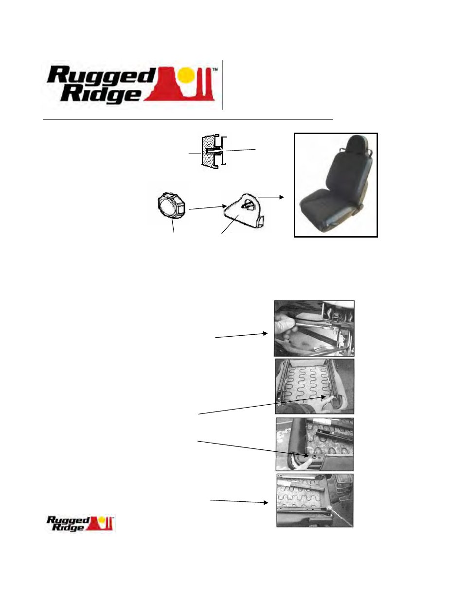 Rugged Ridge RRC Off Road Racing Seat, Reclinable, Black, 76-02 Jeep CJ & Wrangler User Manual | 2 pages