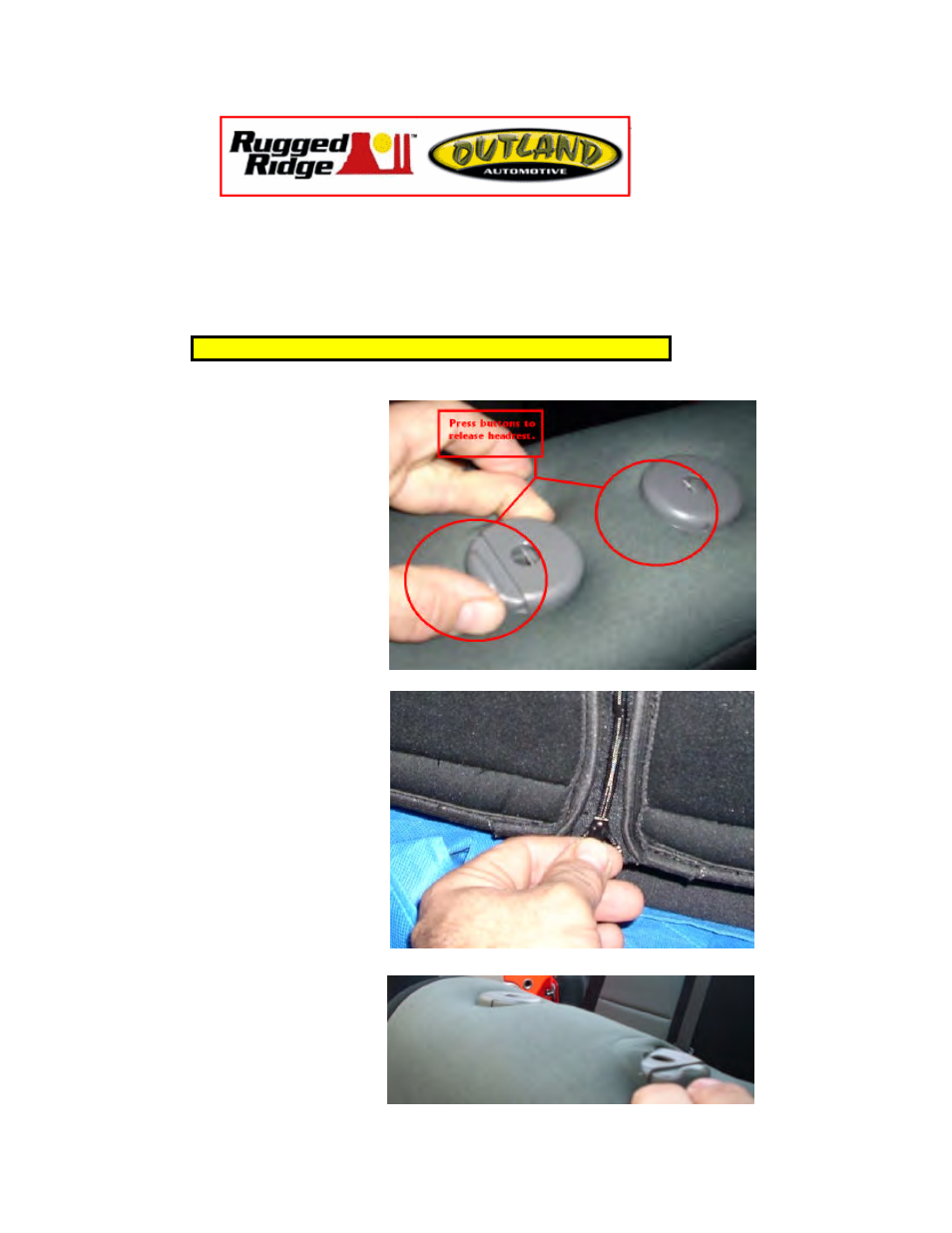 Rugged Ridge Neoprene Rear Seat Cover, Black & Red, 07-14 Jeep Wrangler (JK) User Manual | 3 pages