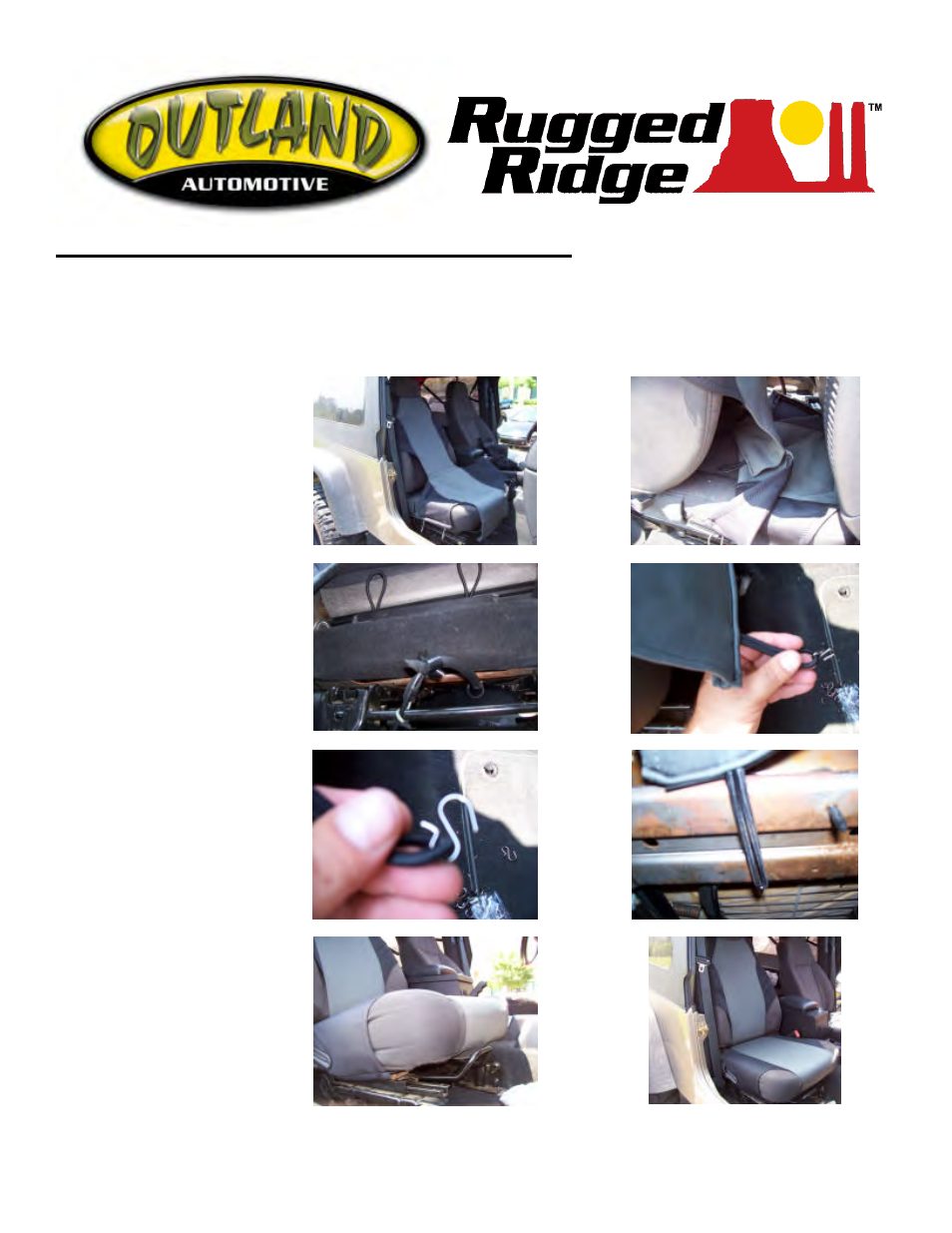 Rugged Ridge Neoprene Seat Protectors, Black/Gray, 76-06 Jeep CJ & Wrangler User Manual | 1 page