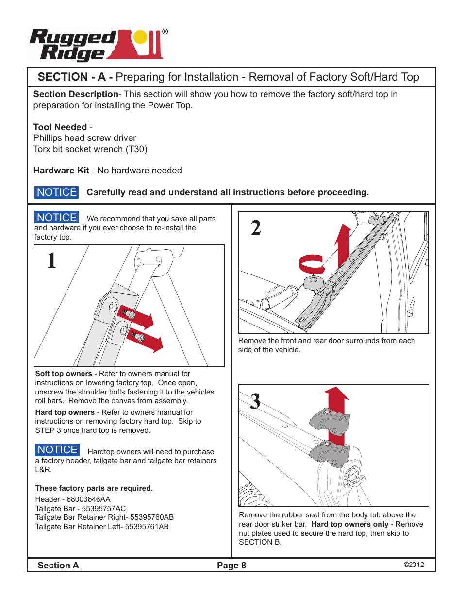 Rugged Ridge PowerTop Kit, 07-14 Jeep Wrangler Unlimited (JK), Black User Manual | Page 10 / 46