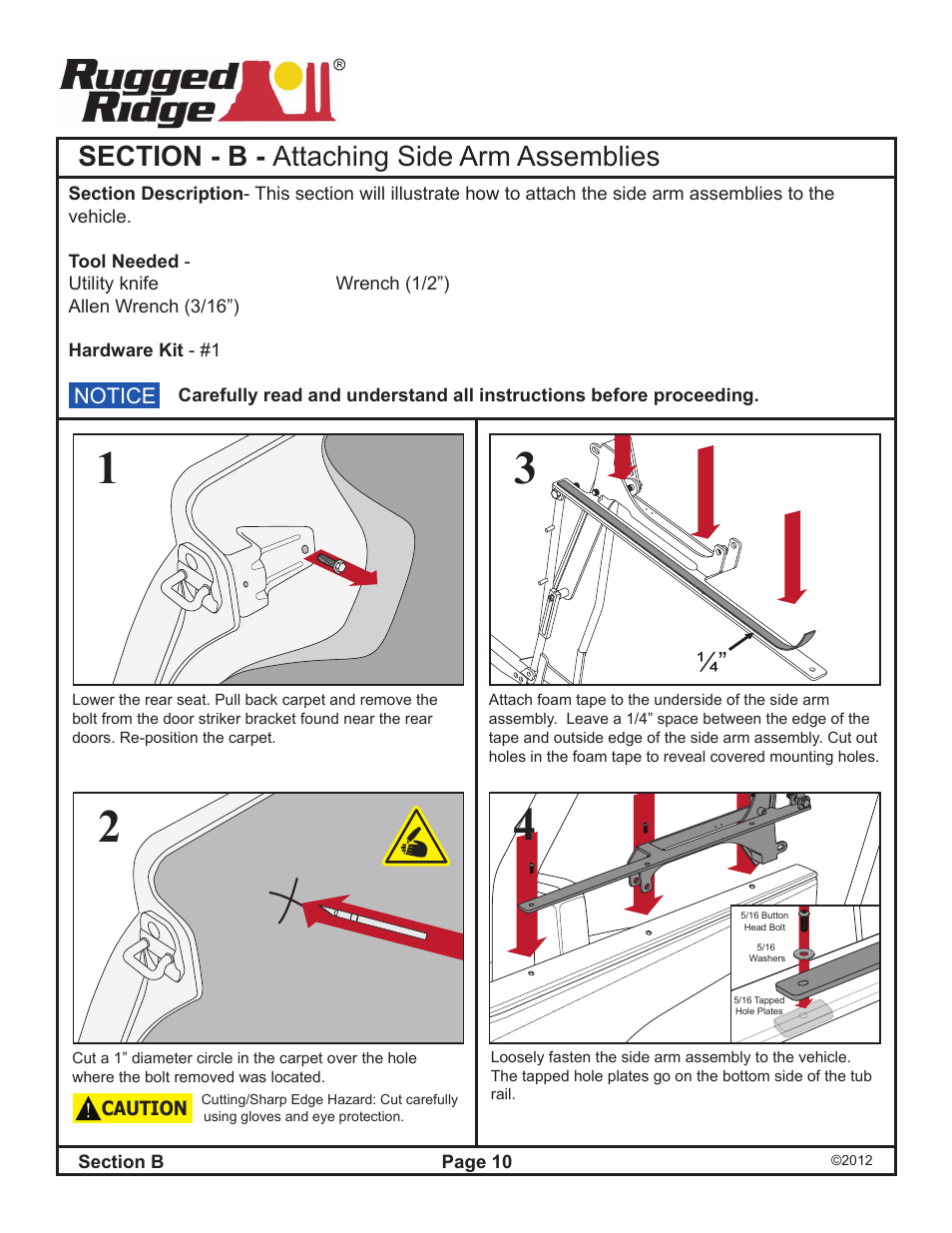 Rugged Ridge PowerTop Kit, 07-14 Jeep Wrangler Unlimited (JK), Black User Manual | Page 12 / 46
