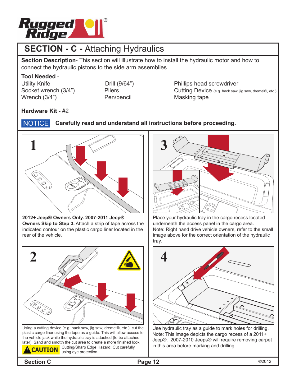 Rugged Ridge PowerTop Kit, 07-14 Jeep Wrangler Unlimited (JK), Black User Manual | Page 14 / 46