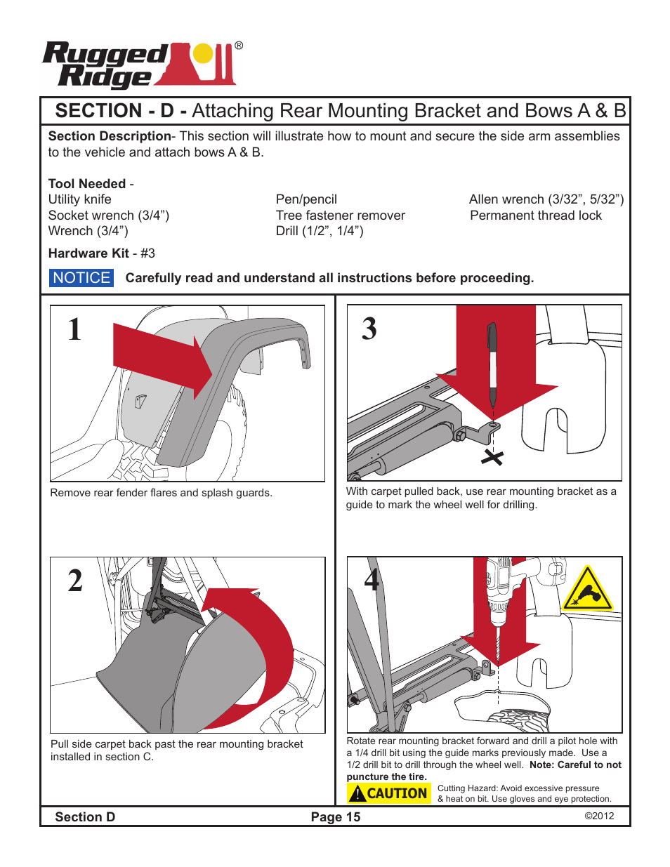 Rugged Ridge PowerTop Kit, 07-14 Jeep Wrangler Unlimited (JK), Black User Manual | Page 17 / 46