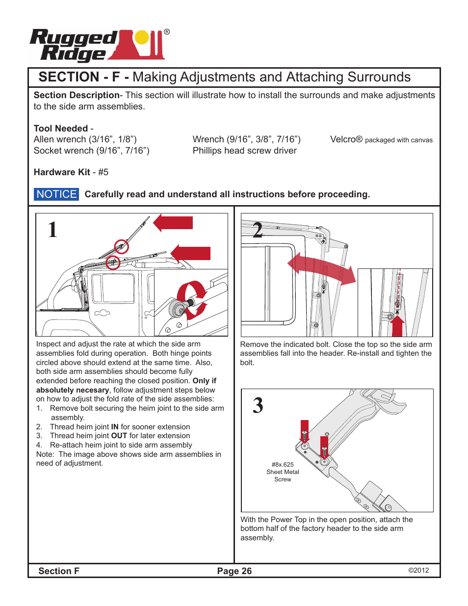 Rugged Ridge PowerTop Kit, 07-14 Jeep Wrangler Unlimited (JK), Black User Manual | Page 28 / 46