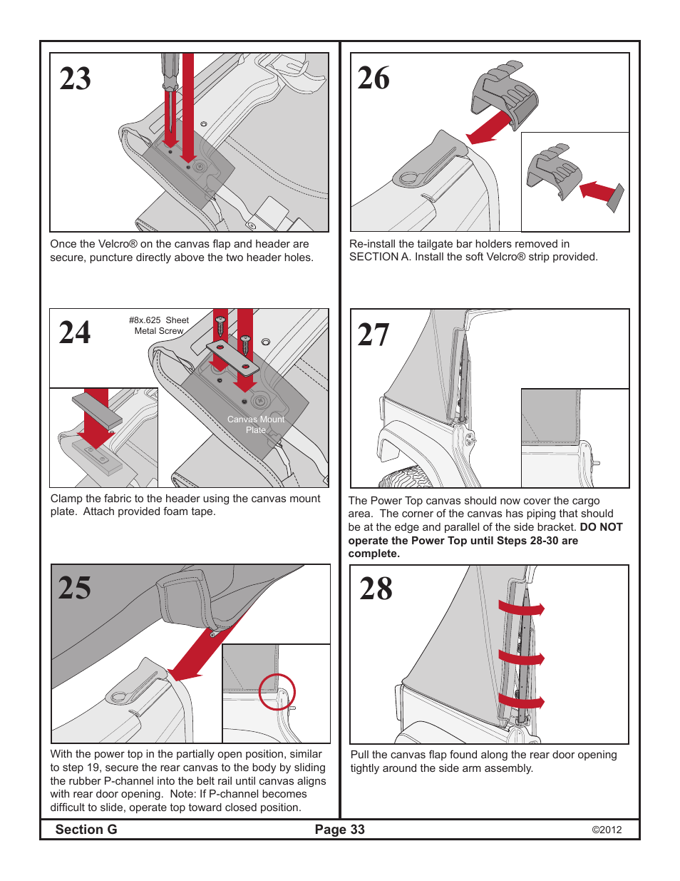 Rugged Ridge PowerTop Kit, 07-14 Jeep Wrangler Unlimited (JK), Black User Manual | Page 35 / 46