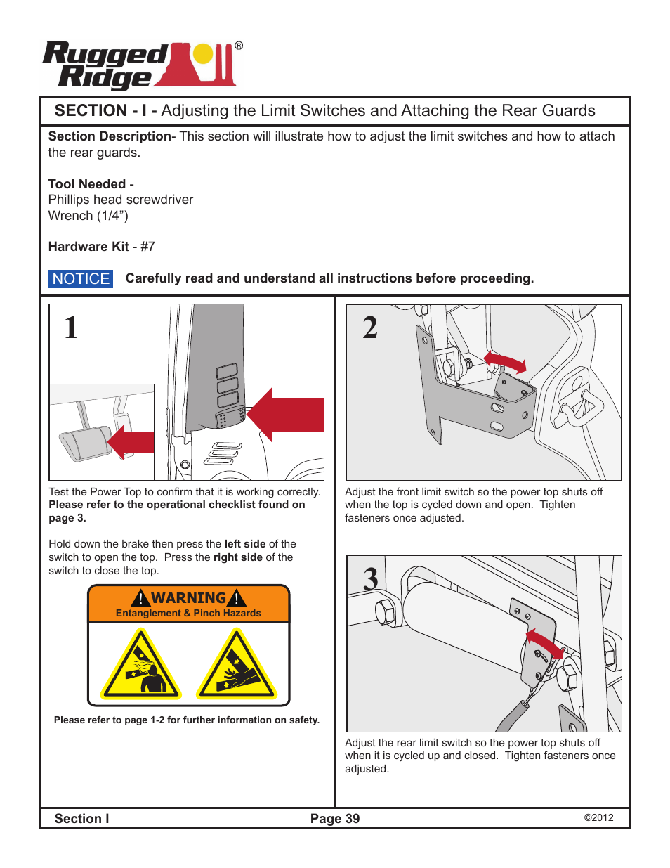 Rugged Ridge PowerTop Kit, 07-14 Jeep Wrangler Unlimited (JK), Black User Manual | Page 41 / 46