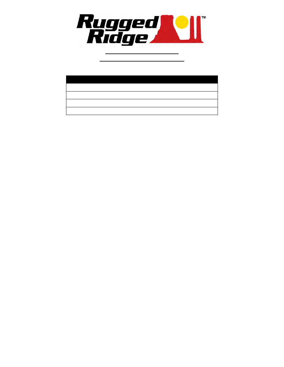 Rugged Ridge Full Roll Bar Cover Kit, 97-02 Jeep Wrangler (TJ) User Manual | 1 page