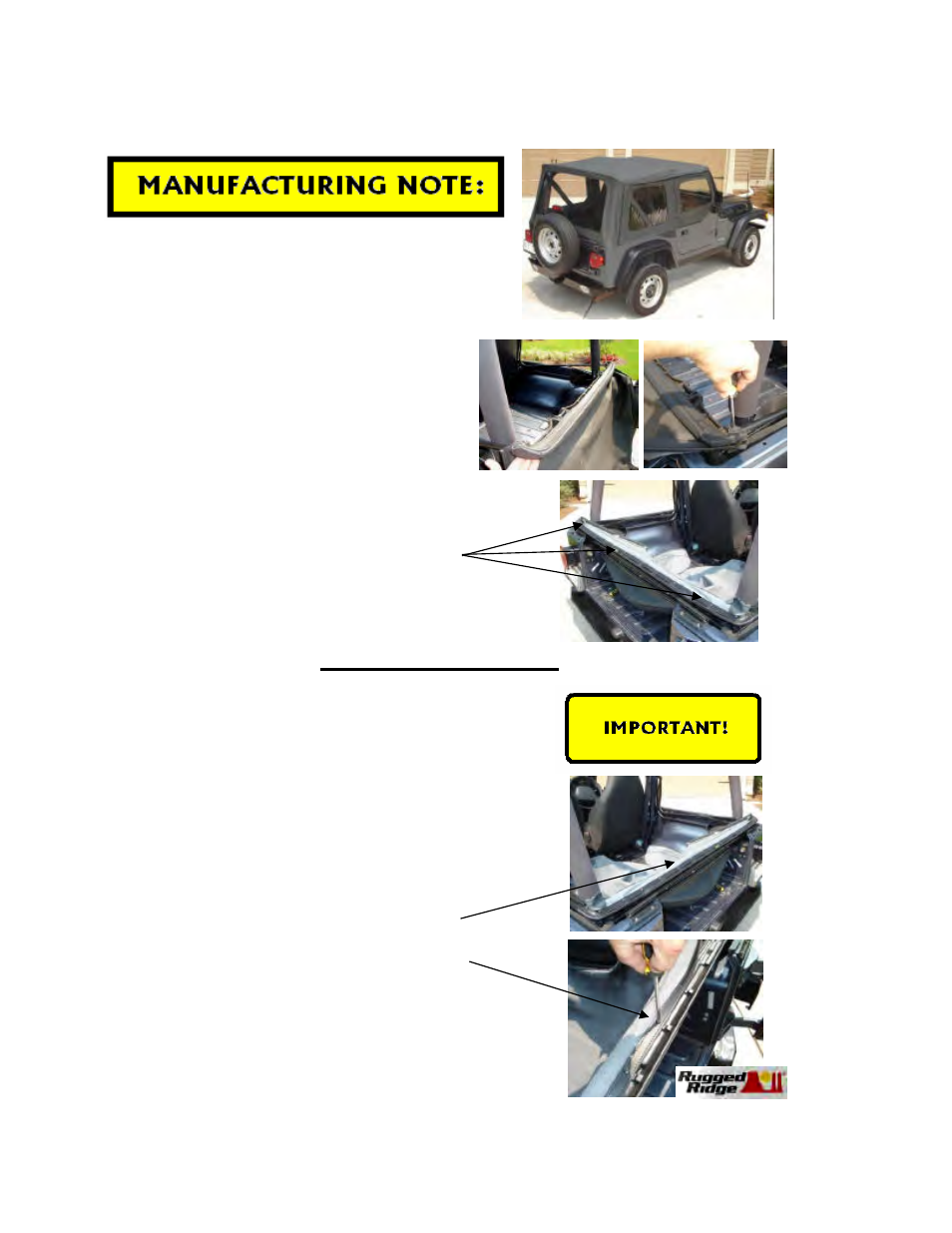 Installing the new top | Rugged Ridge Soft Top, Door Skins, Black, Tinted Windows, 97-02 Jeep Wrangler (TJ) User Manual | Page 3 / 8