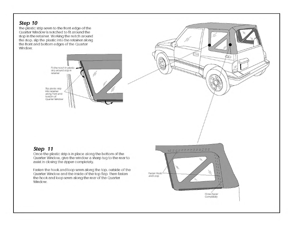 Rugged Ridge XHD Soft Top, Black Denim, Clear Windows, 95-98 Suzuki Sidekicks User Manual | Page 6 / 7