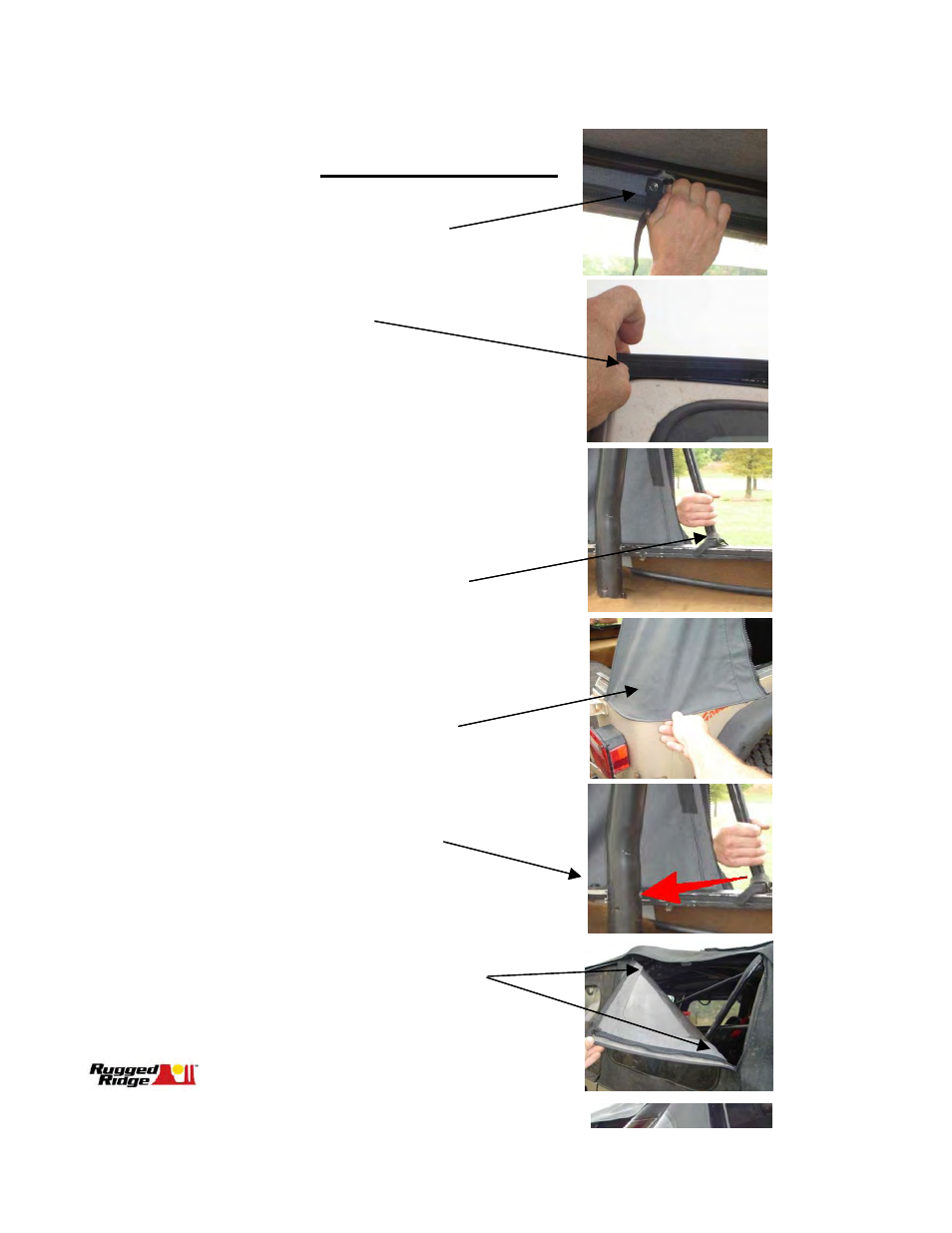 Installing the new top | Rugged Ridge XHD Soft Top, Spice, Clear Windows, 88-95 Jeep Wrangler (YJ) User Manual | Page 3 / 6