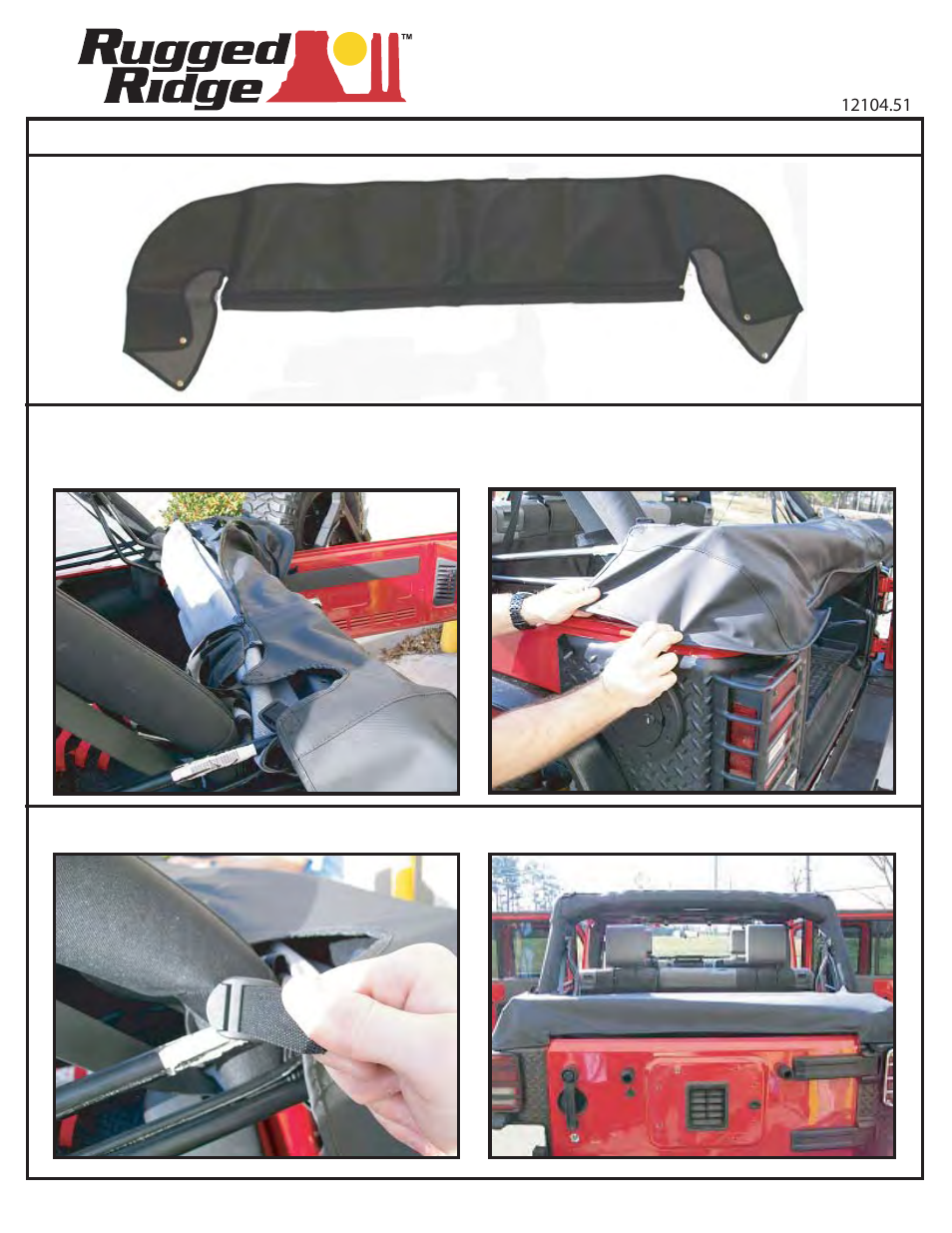 Rugged Ridge Soft Top Storage Boot, Black Diamond, 07-14 Jeep Wrangler (JK) 4-Door User Manual | 1 page