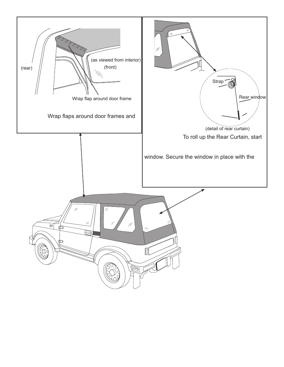 Rugged Ridge Replacement Soft Top, Black Denim, Clear Windows, Suzuki Samurai User Manual | Page 4 / 5