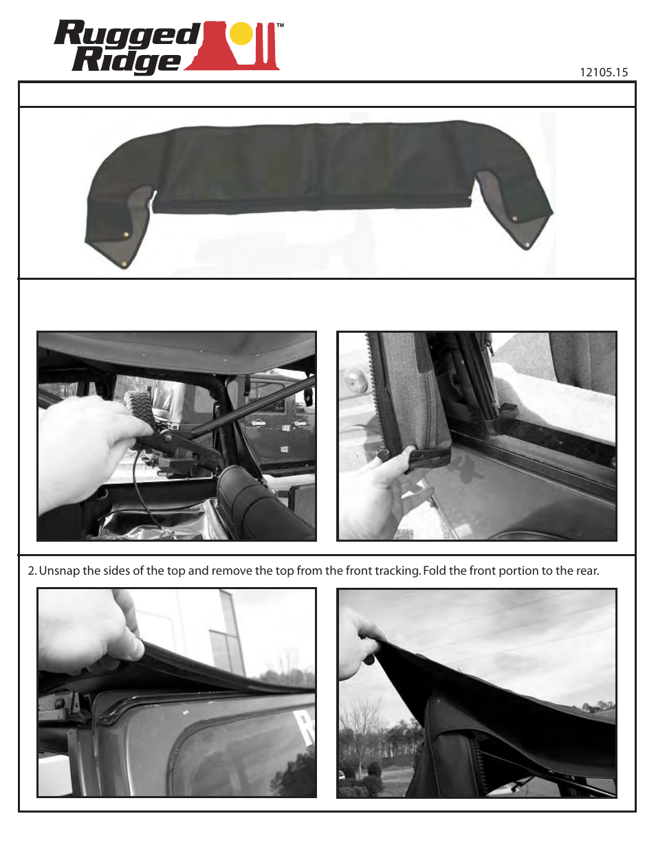Rugged Ridge Soft Top Storage Boot, Black Denim, 92-95 Jeep Wrangler (YJ) User Manual | 2 pages