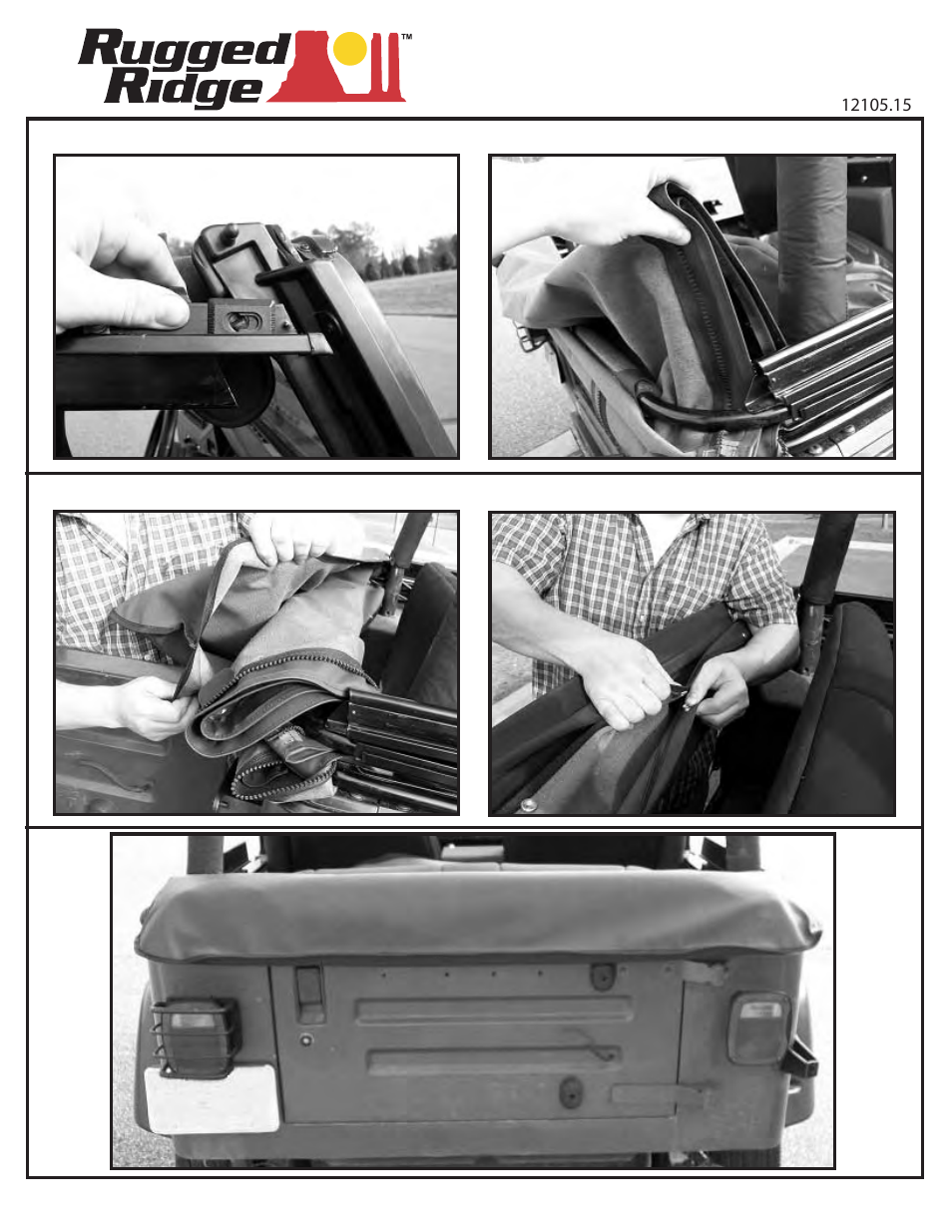 Rugged Ridge Soft Top Storage Boot, Black Denim, 92-95 Jeep Wrangler (YJ) User Manual | Page 2 / 2