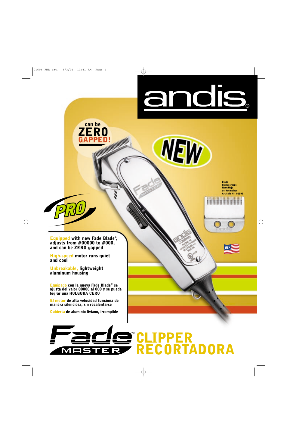 Andis Company 01690 User Manual | 2 pages