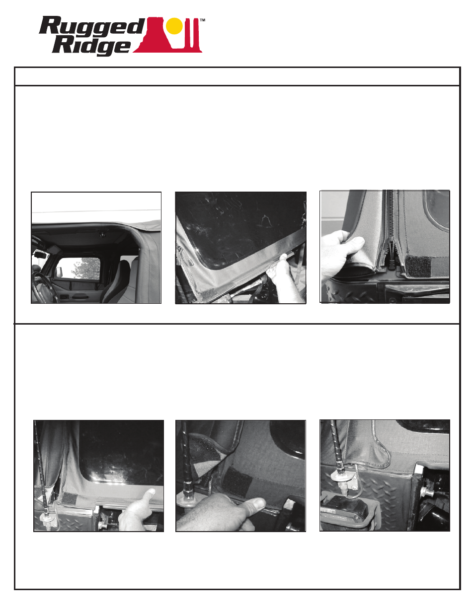 Rugged Ridge Sailcloth Bowless XHD Soft Top, Black, 97-06 Jeep Wrangler (TJ) User Manual | Page 5 / 7