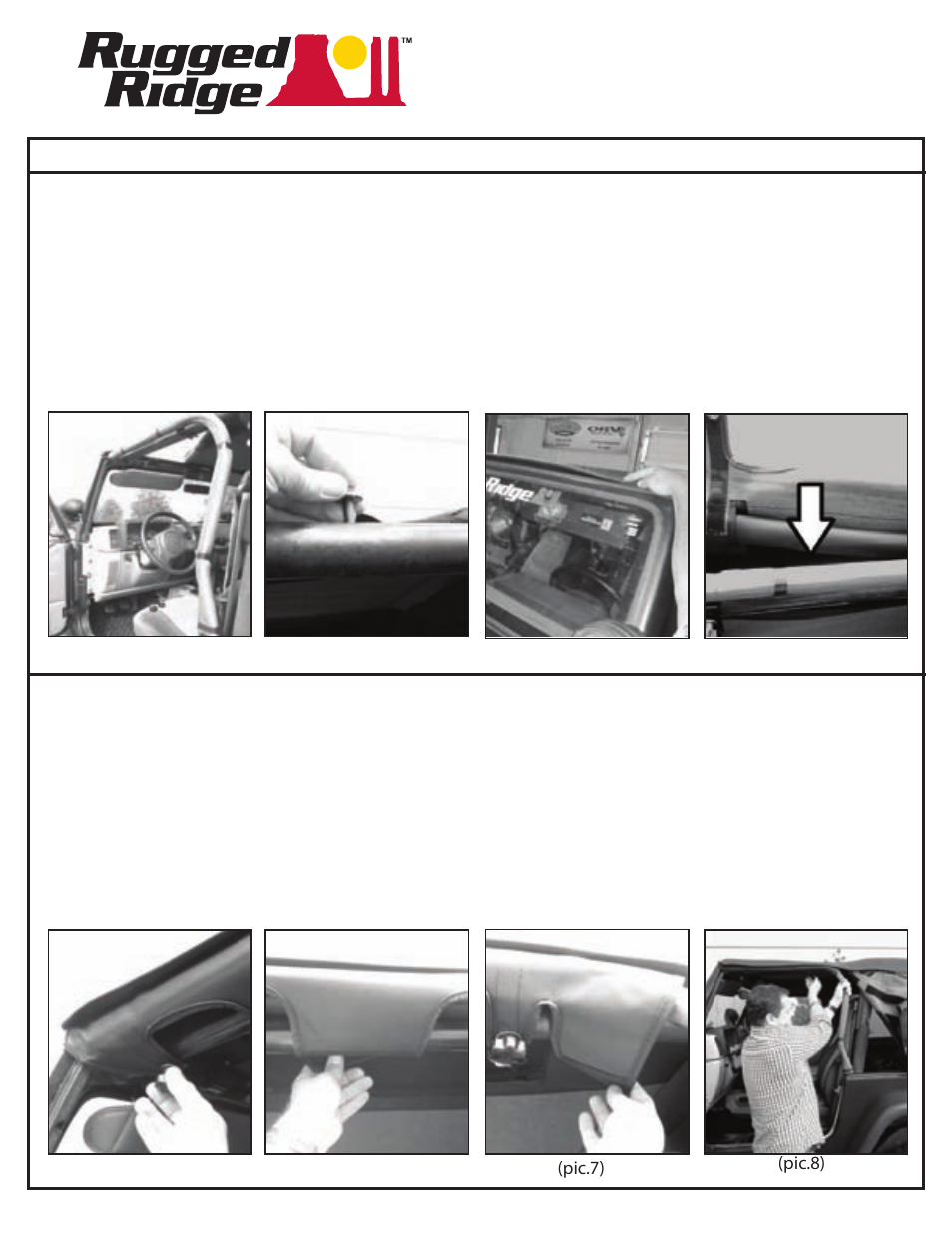 Rugged Ridge Sailcloth Bowless XHD Soft Top, Spice, 97-06 Jeep Wrangler User Manual | Page 2 / 7