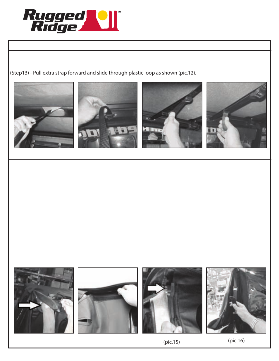 Rugged Ridge Sailcloth Bowless XHD Soft Top, Spice, 97-06 Jeep Wrangler User Manual | Page 3 / 7
