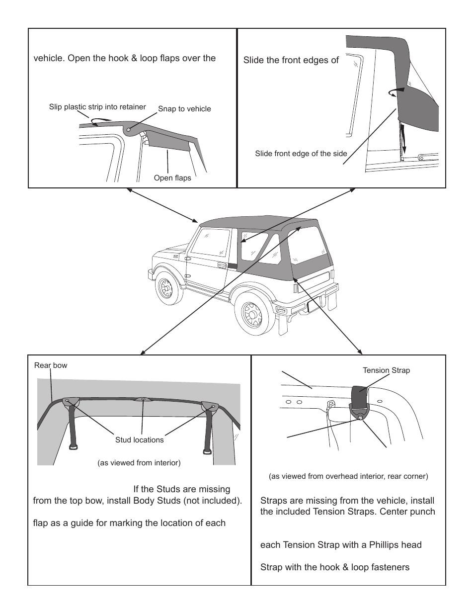 Rugged Ridge Factory Soft Top, White Denim, Clear Windows, Suzuki Samurais User Manual | Page 2 / 5