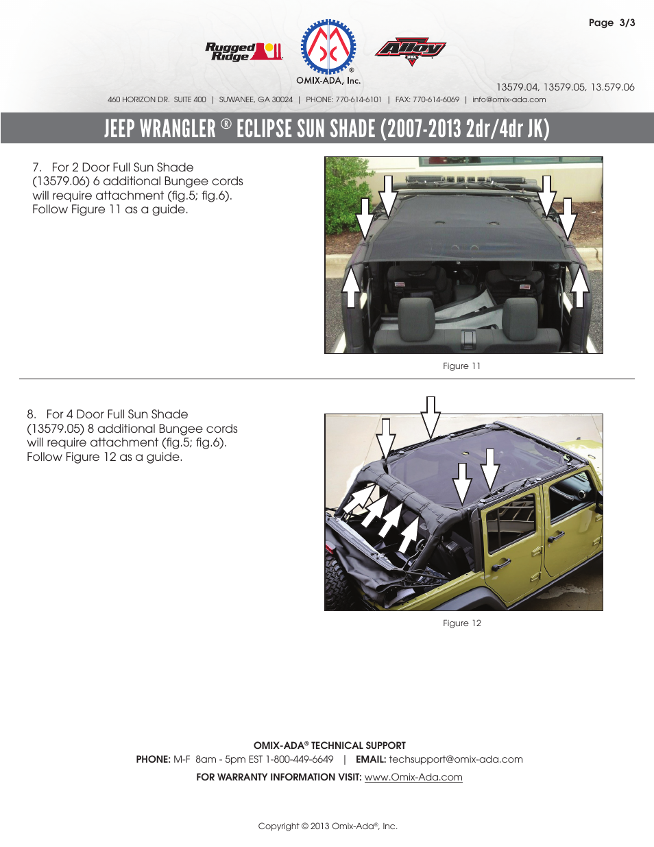 Jeep wrangler | Rugged Ridge Eclipse Sun Shade, Black, 4-Door, 07-14 Jeep Wrangler (JK) User Manual | Page 3 / 3