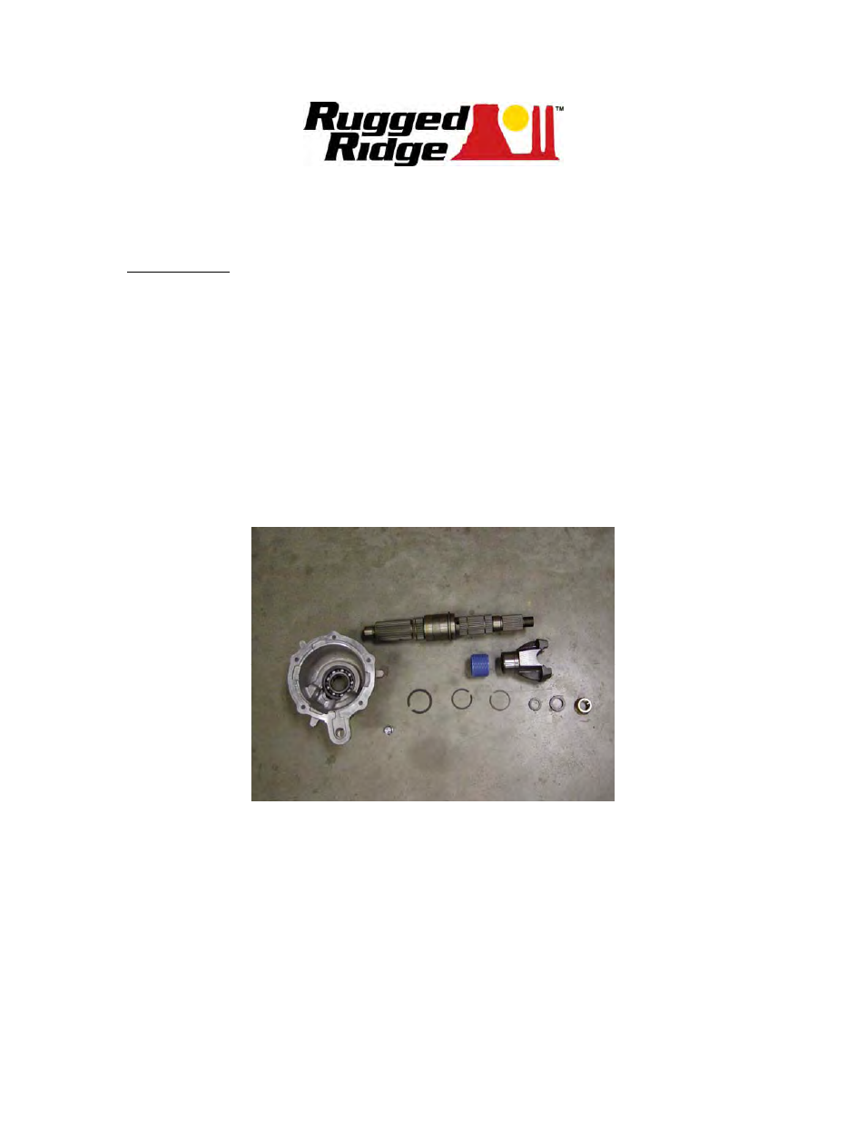 Rugged Ridge NP231 Slip Yoke Eliminator (SYE) Kit, 88-06 Jeep Wrangler User Manual | 9 pages