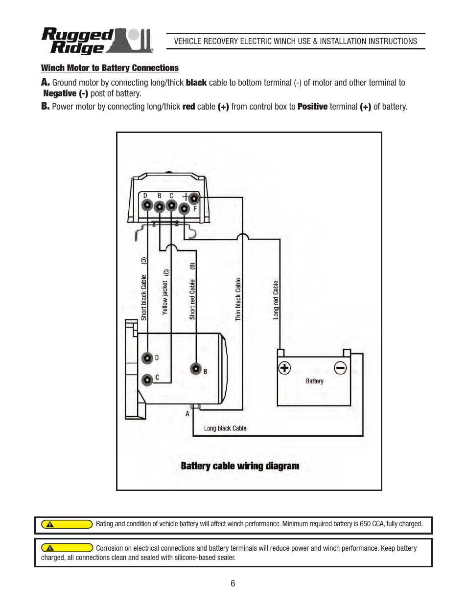 Rugged Ridge Performance 10,500 lbs Off Road Winch User Manual | Page 6 / 14