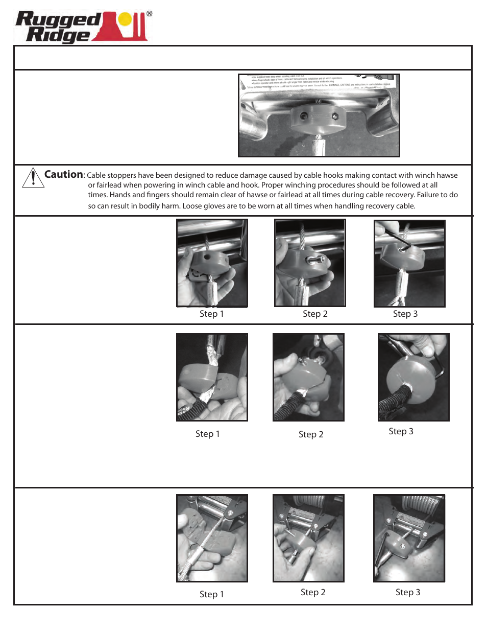 Rugged Ridge Winch Cable Stopper, Red User Manual | 1 page