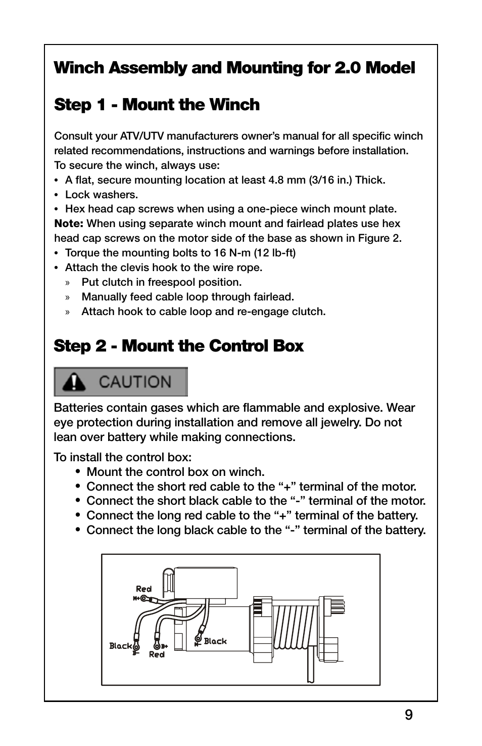 Step 2 - mount the control box | Rugged Ridge 2,000 Pound Heavy Duty Winch, ATV/UTV User Manual | Page 9 / 21
