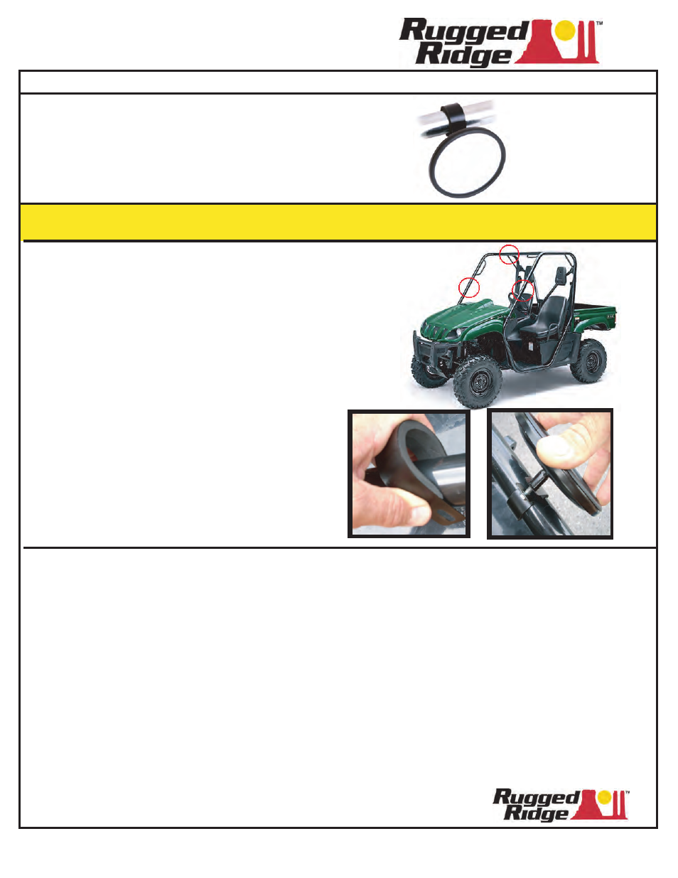 Rugged Ridge ATV/UTV Rear View Mirror, Black, 1 Inch-1.75 Inch User Manual | 1 page