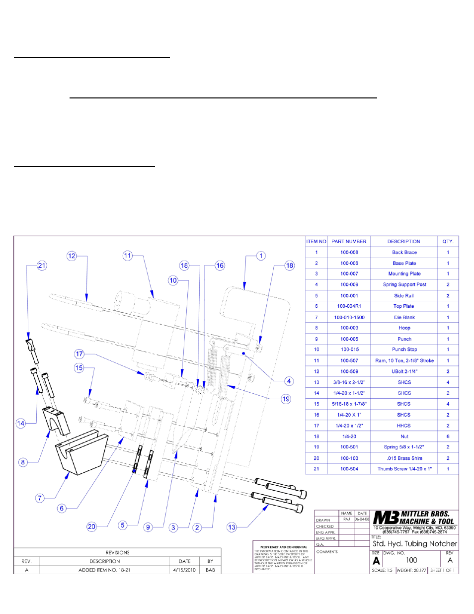 100 hydraulic tubing notcher set-up | Mittler Bros Machine & Tool 100-U User Manual | Page 5 / 10
