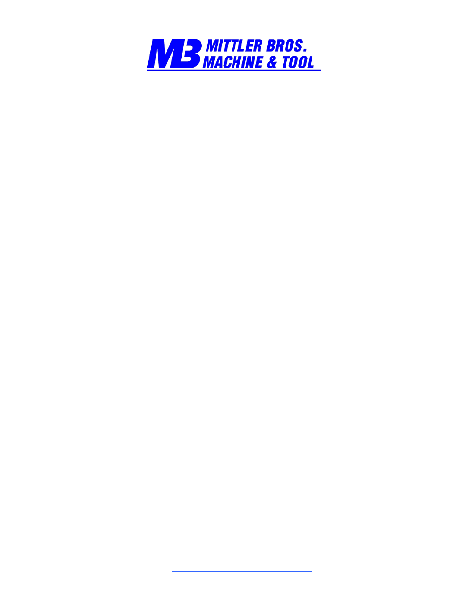 Mittler Bros Machine & Tool 100-U User Manual | 4 pages