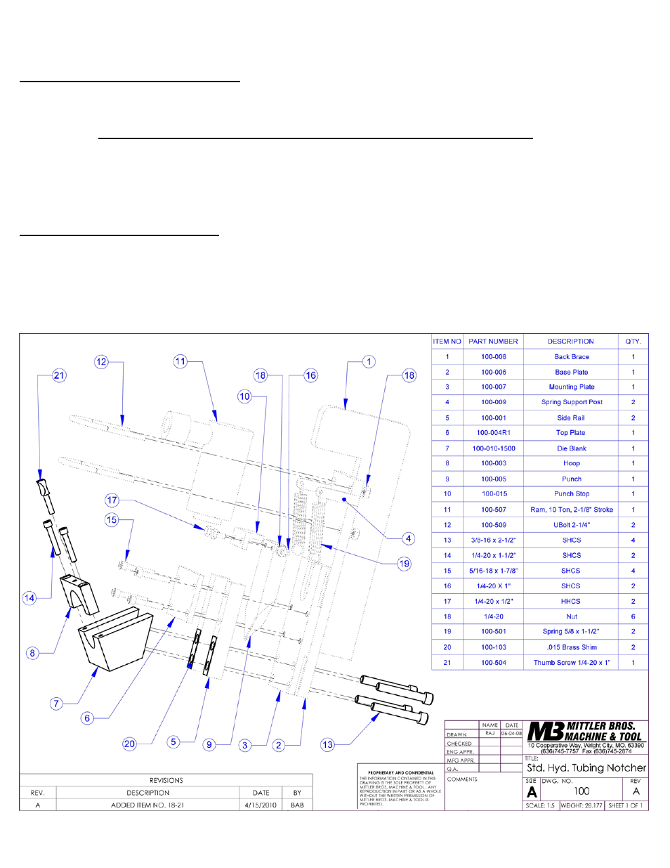 100 hydraulic tubing notcher set-up | Mittler Bros Machine & Tool 100-U User Manual | Page 3 / 4