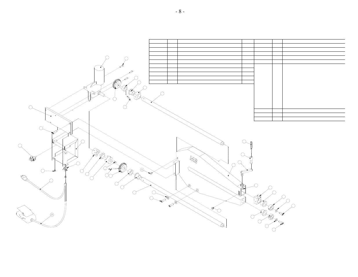 24" bead roller parts list | Mittler Bros Machine & Tool 204-36 User Manual | Page 8 / 15