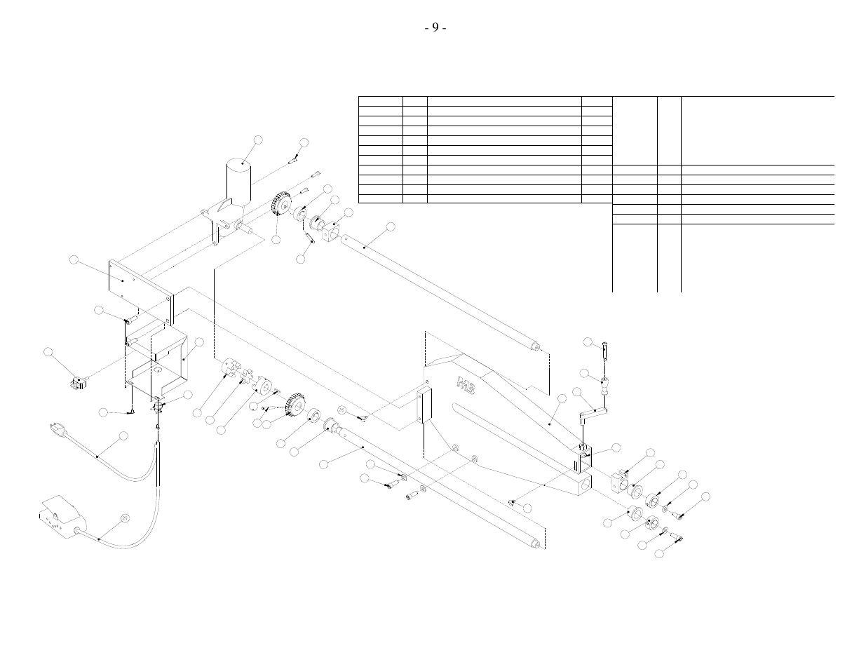 36" bead roller parts list | Mittler Bros Machine & Tool 204-36 User Manual | Page 9 / 15