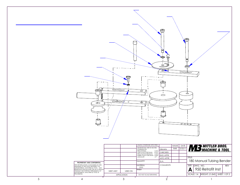 Mittler Bros Machine & Tool 950 Retrofit Inst User Manual | 2 pages