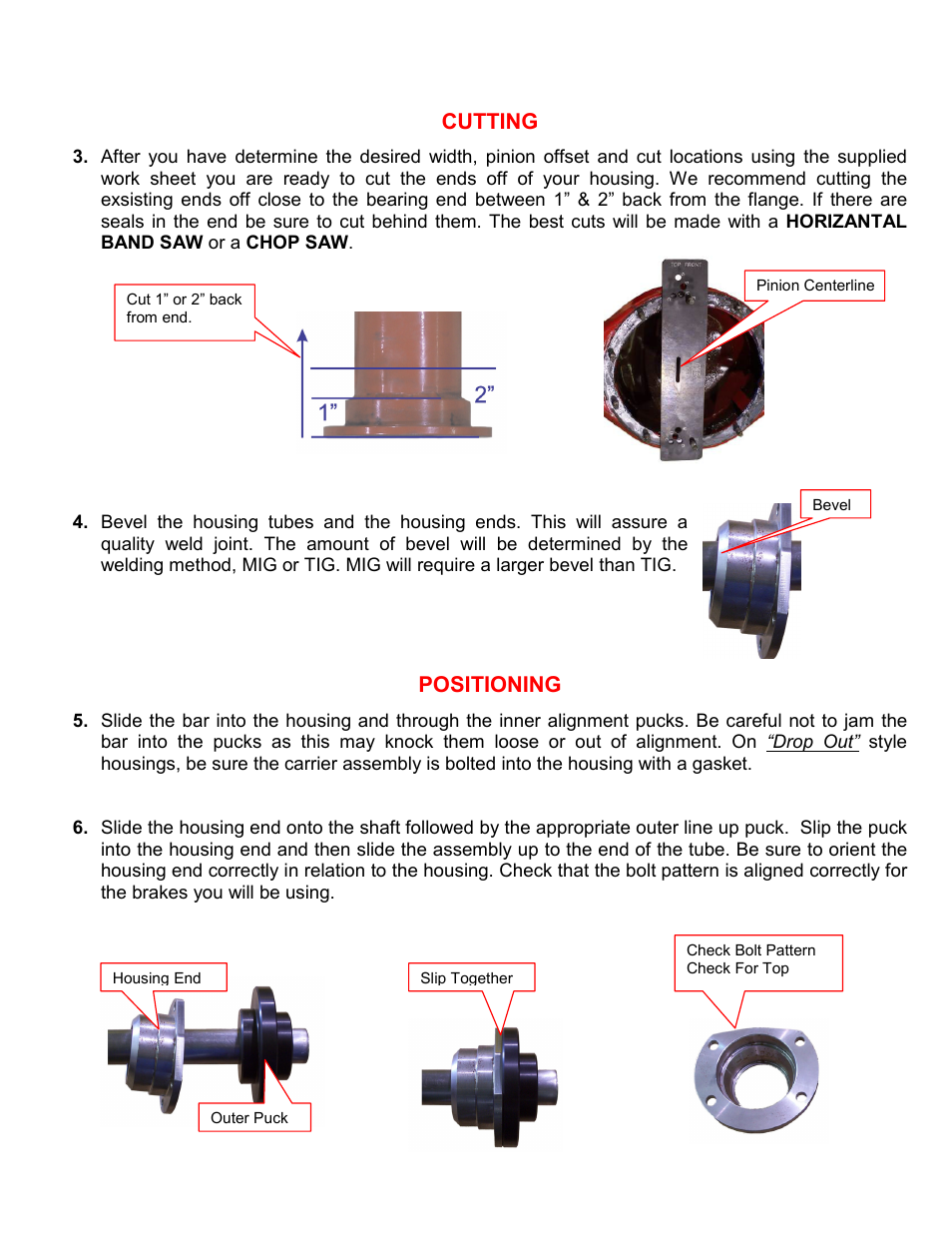 Mittler Bros Machine & Tool 1000-RENK1 REAR END NARROWING KIT User Manual | Page 2 / 8