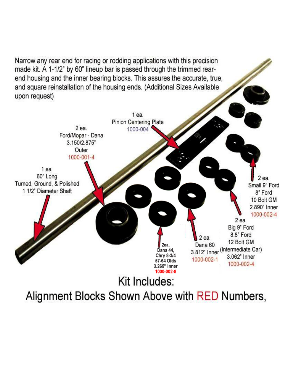 Mittler Bros Machine & Tool 1000-RENK1 REAR END NARROWING KIT User Manual | Page 4 / 8