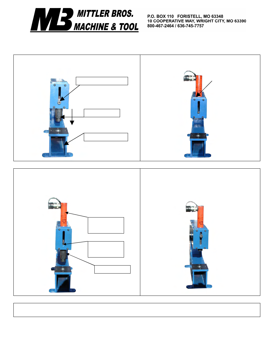 Mittler Bros Machine & Tool Hydraulic Press User Manual | 1 page