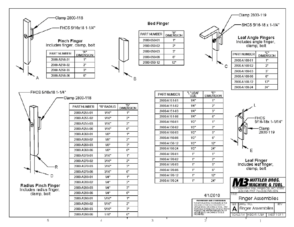 Mittler Bros Machine & Tool 2800 72” Ultimate Box & Pan Brake User Manual | Page 14 / 22