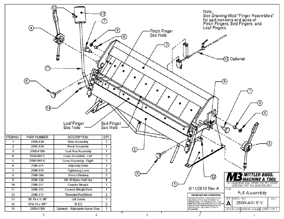 Mittler Bros Machine & Tool 2800 72” Ultimate Box & Pan Brake User Manual | Page 17 / 22