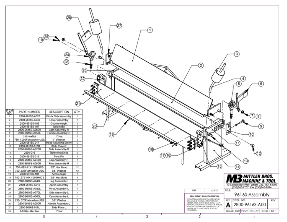 Mittler Bros Machine & Tool 2800 Straight Brake User Manual | Page 15 / 20