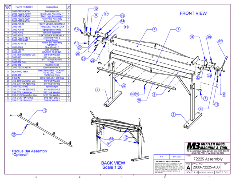 Mittler Bros Machine & Tool 2800 Straight Brake User Manual | Page 16 / 20