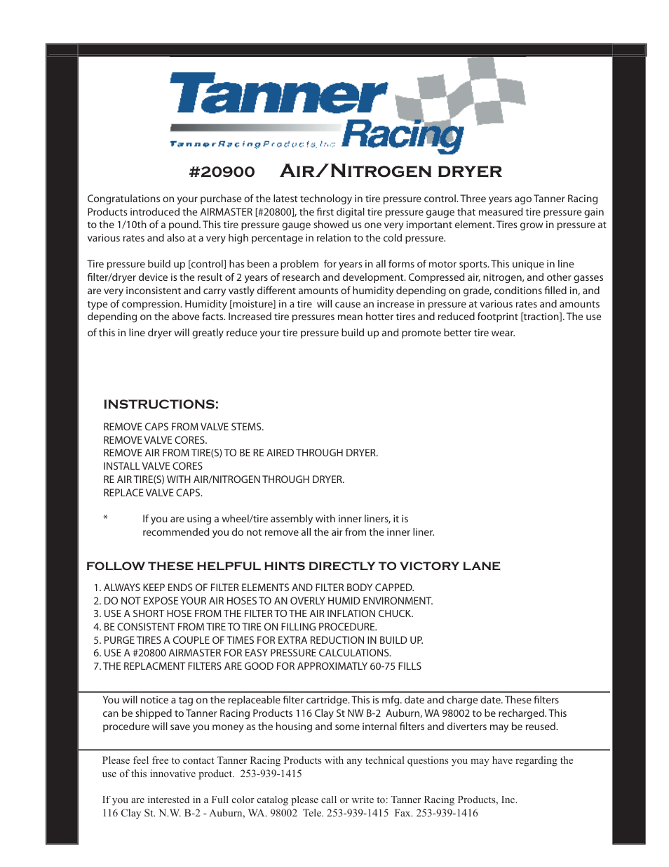 Mittler Bros Machine & Tool 20900 Nitro Dryer User Manual | 1 page