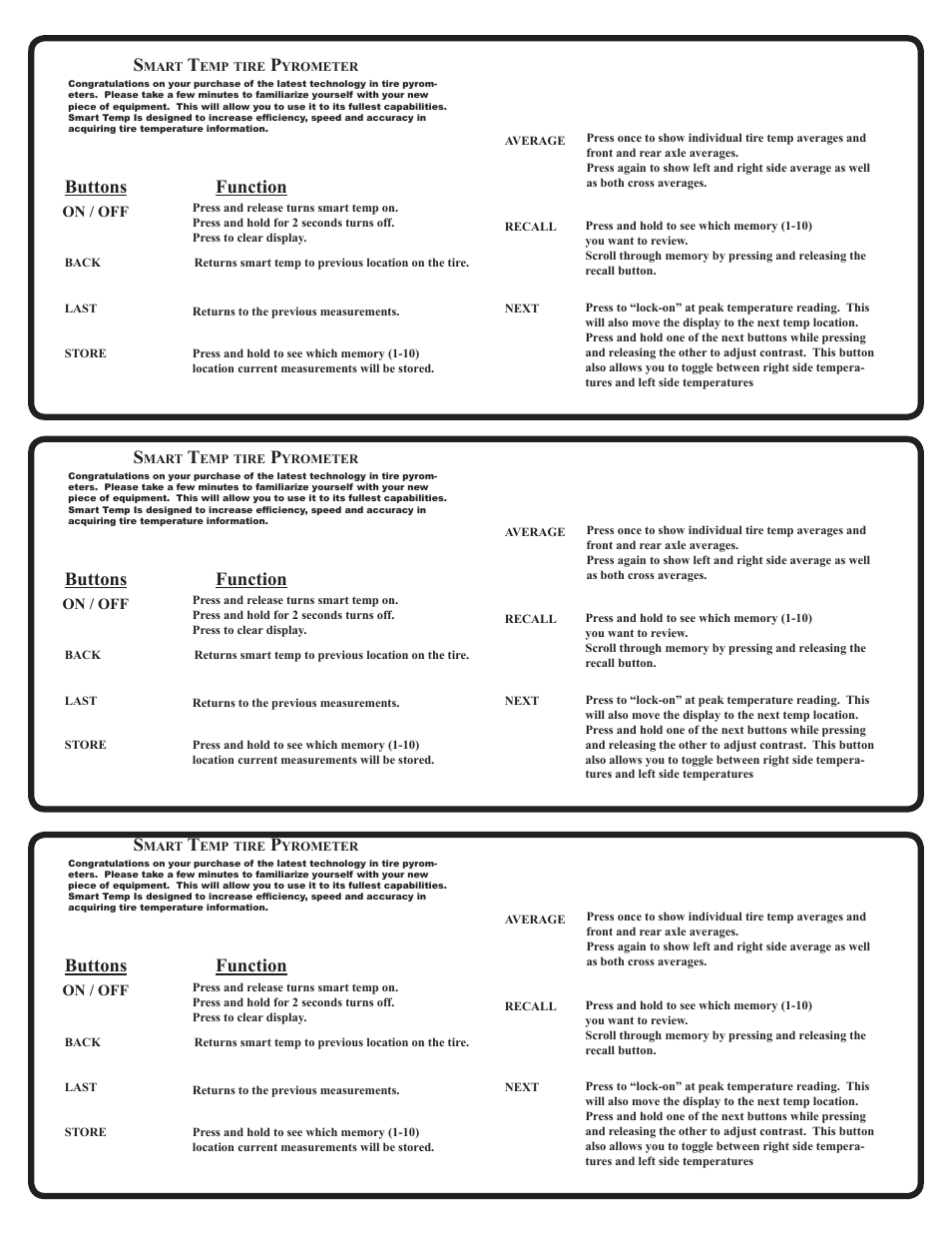 Buttons function | Mittler Bros Machine & Tool 21300 Smart Temp User Manual | Page 2 / 2