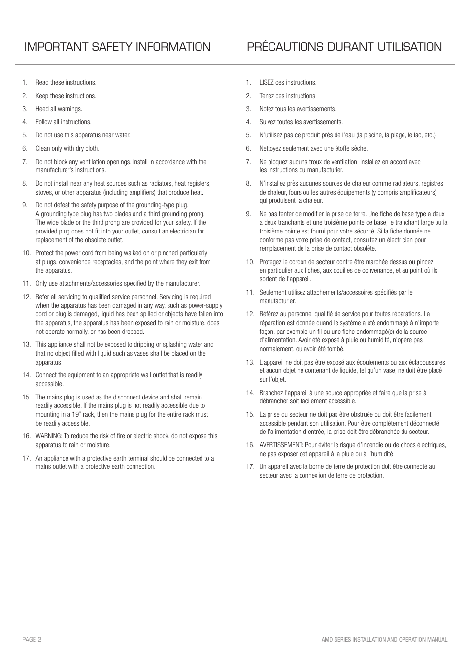 Australian Monitor AMD P Series User Manual | Page 2 / 20