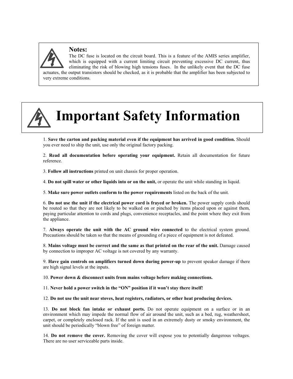 Important safety information | Australian Monitor AMIS120P User Manual | Page 4 / 5