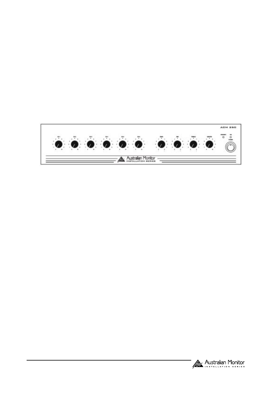 Product description, Front panel features | Australian Monitor Audio Telex ACM250 User Manual | Page 2 / 7