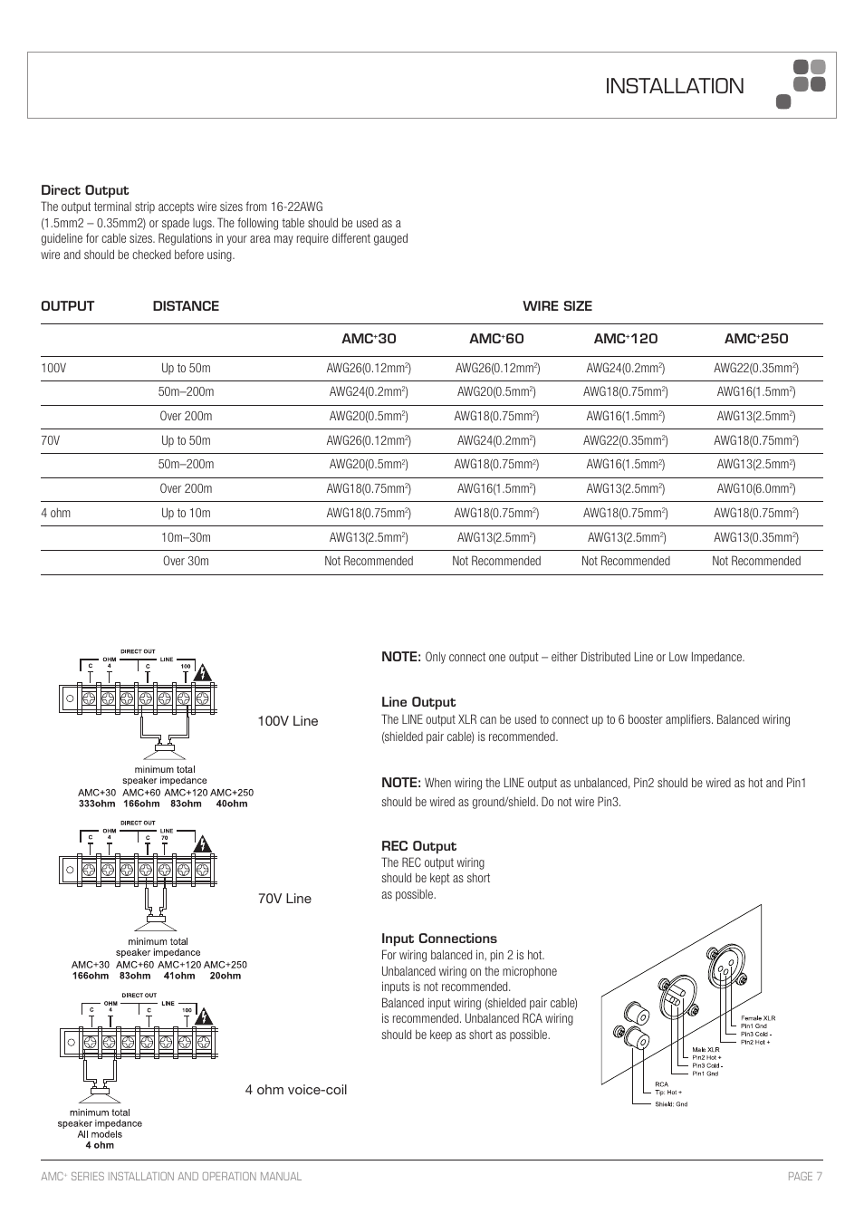Installation | Australian Monitor AMC+60 User Manual | Page 7 / 16