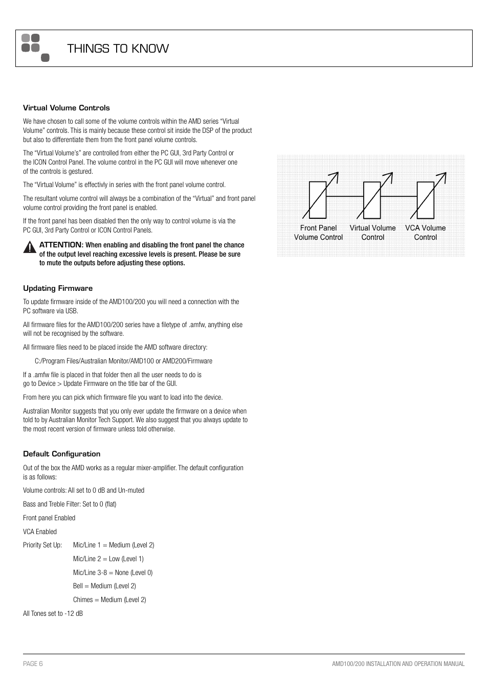 Things to know | Australian Monitor AMD200 User Manual | Page 6 / 20